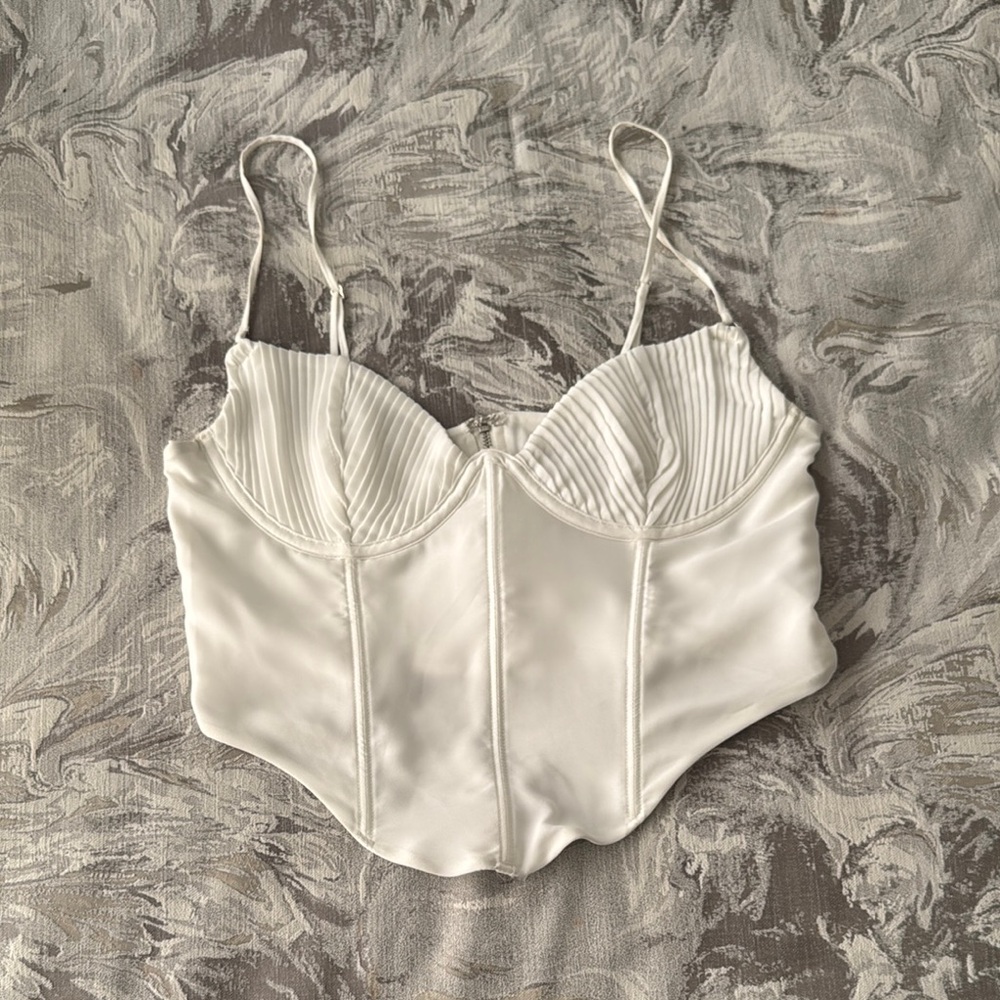 White Fox Boutique White Corset Tank Top